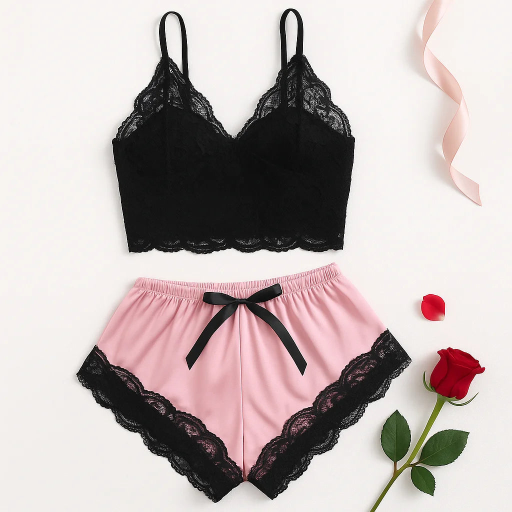 Women's Lace Lingerie Sleepwear Set