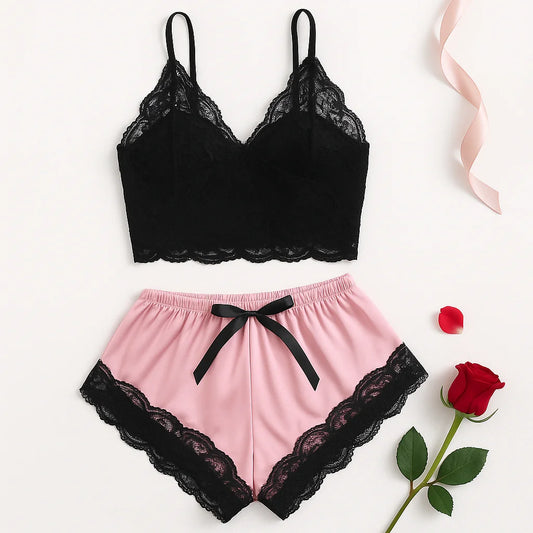 Women's Lace Lingerie Sleepwear Set