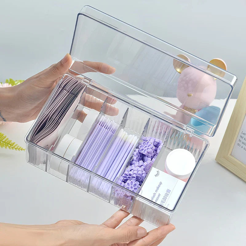 Transparent Eyelash and Swab Organizer