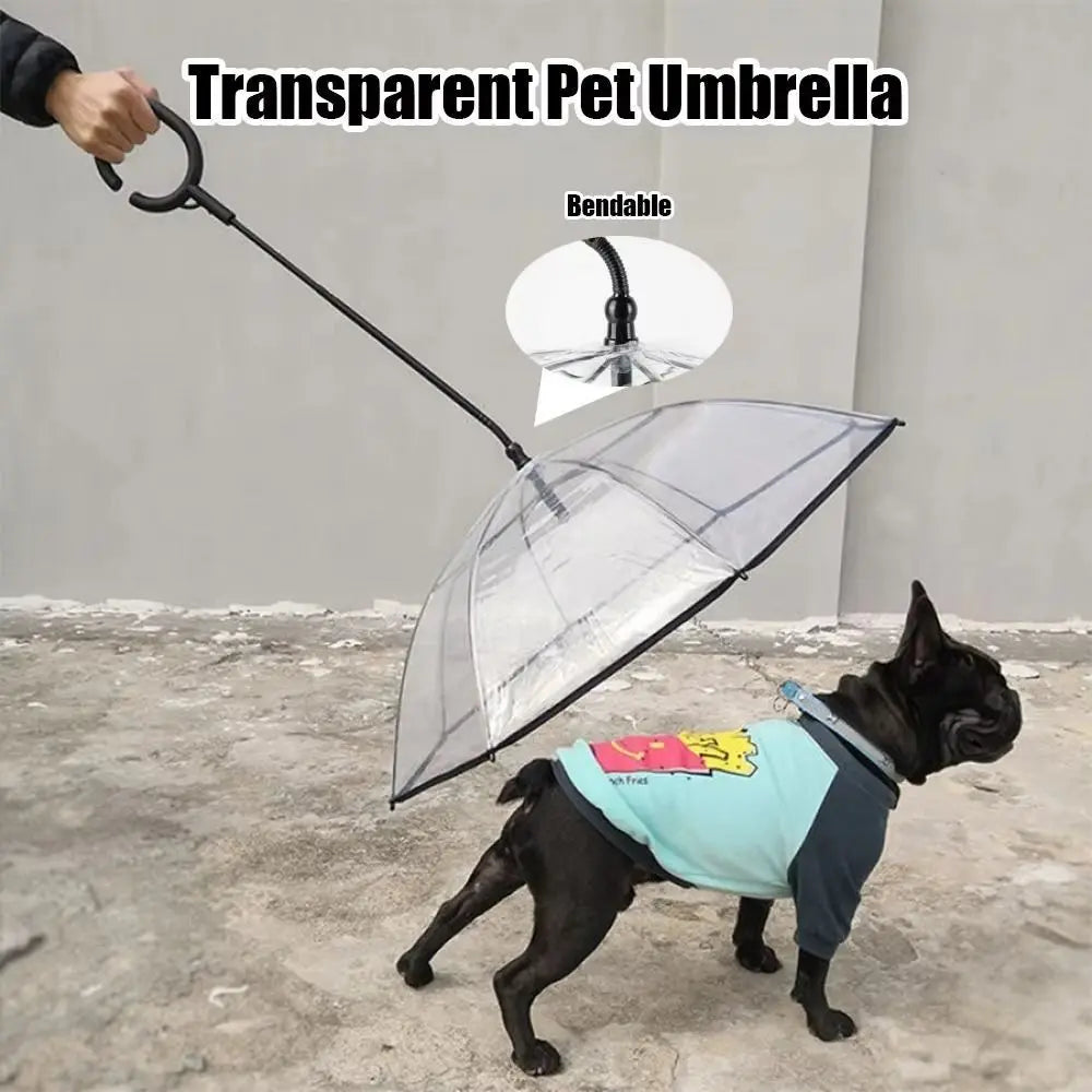 Clear Dog Umbrella with Leash