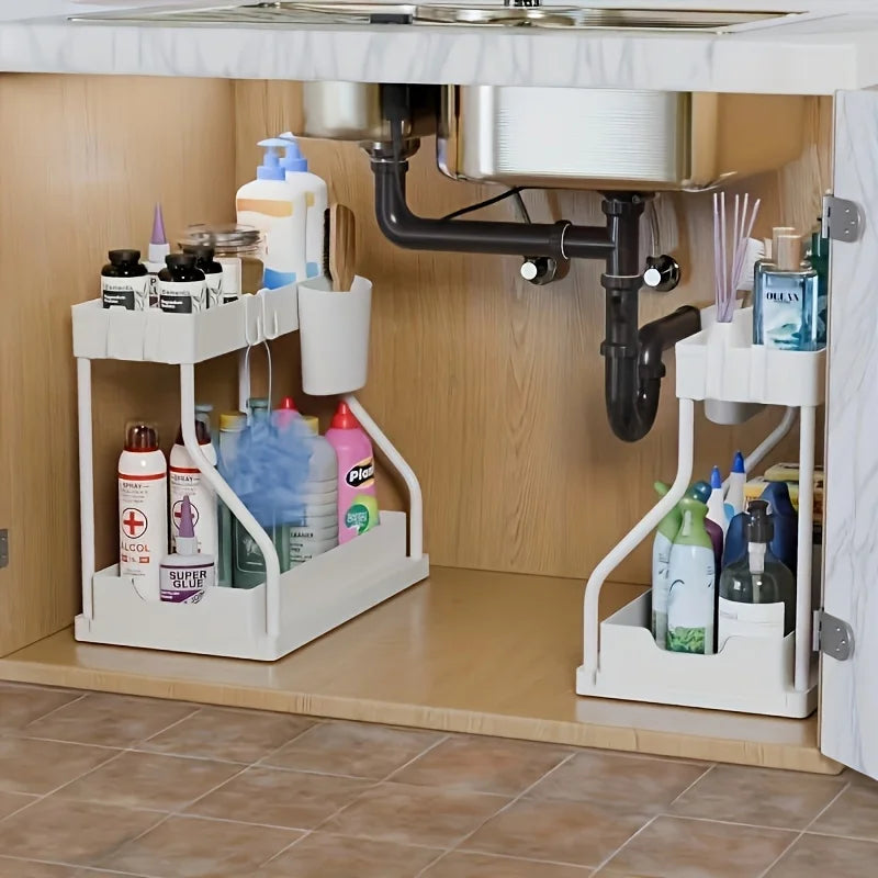 Space-Saving 2-Tier Pull-Out Organizer