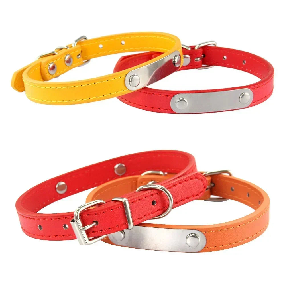 Personalized PU Leather Dog Collar
