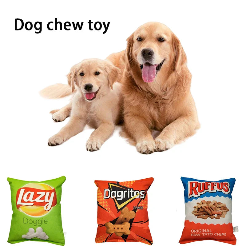 Funny Crisps Plush Dog Toy