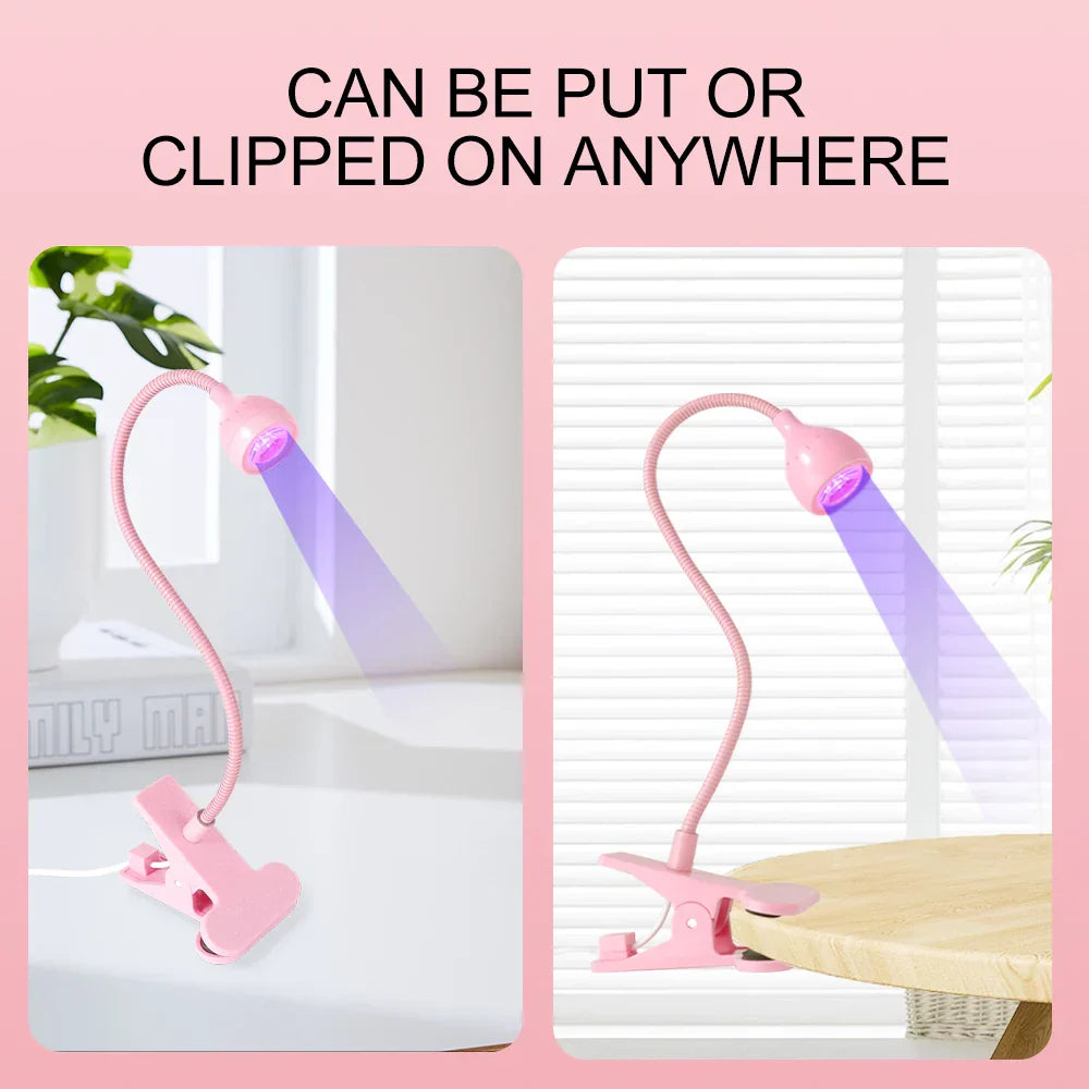 Compact Clip-On UV Nail Lamp