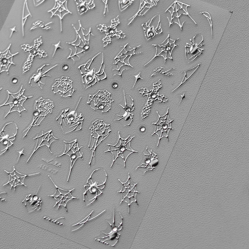 5D Spider Web Nail Sticker