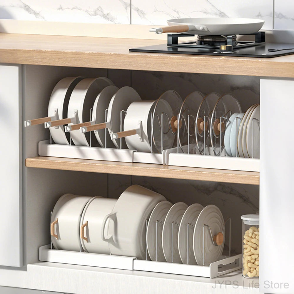 Expandable Pot & Pan Rack Organizer