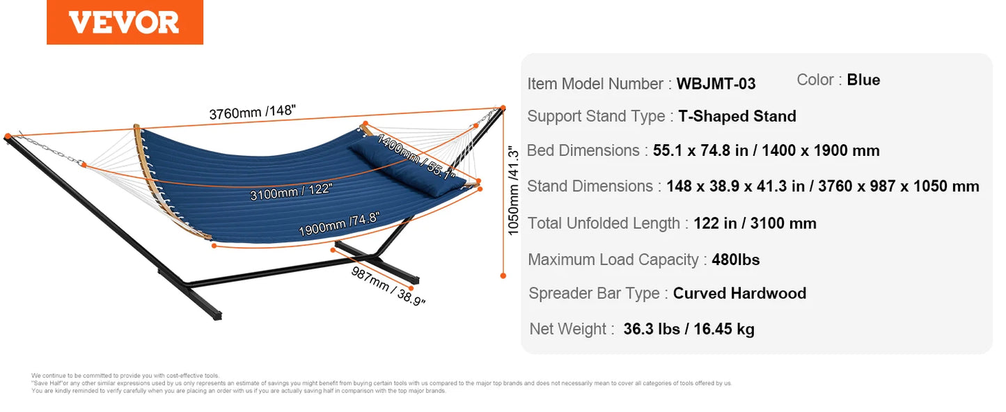 SucceBuy Double Hammock with Stand