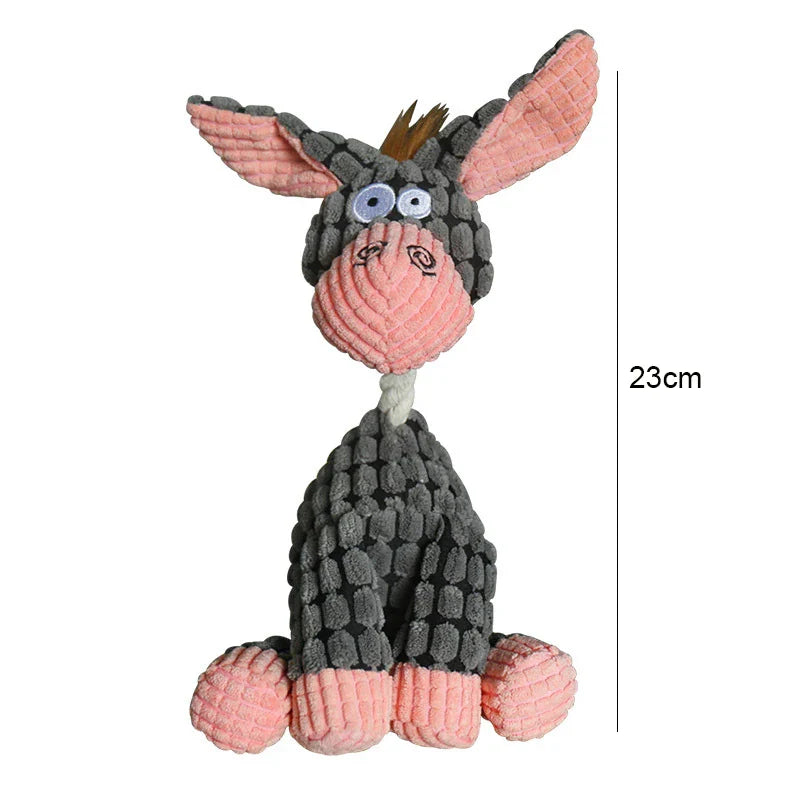 YOUSE Corduroy Donkey Dog Chew Toy