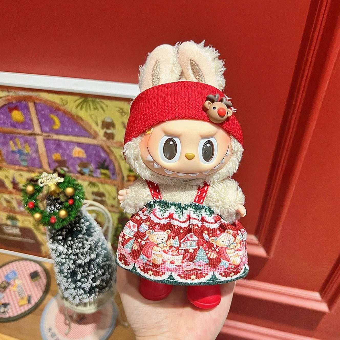 Labubu Santa & Snowman Outfit