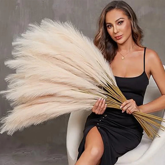 White Faux Pampas Grass Set