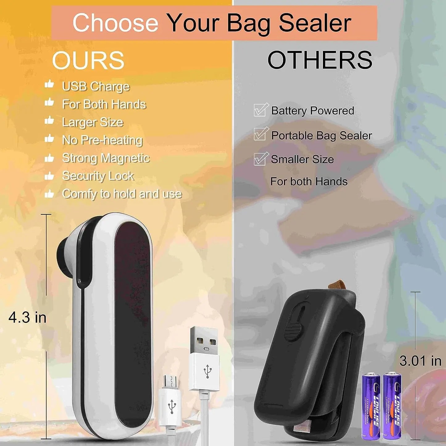 Rechargeable 2-in-1 Mini Bag Sealer