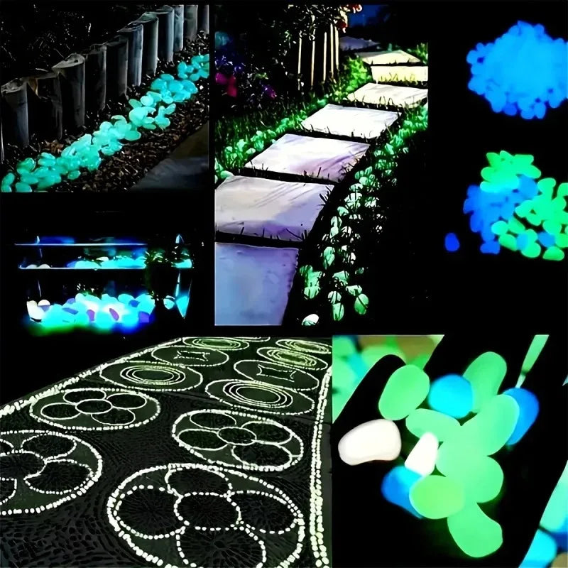 Glow-in-Dark Garden Pebbles 100pcs