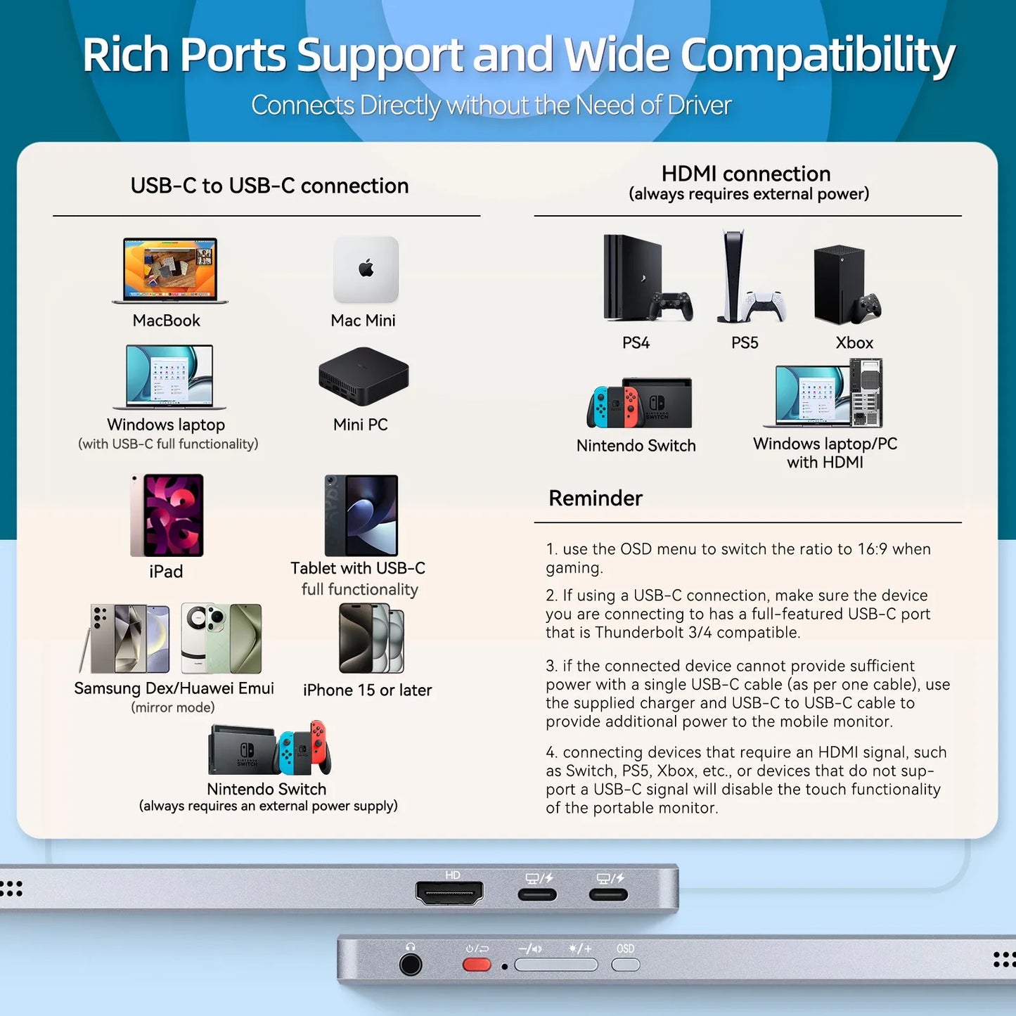 Intehill 13.4" 4K Monitor
