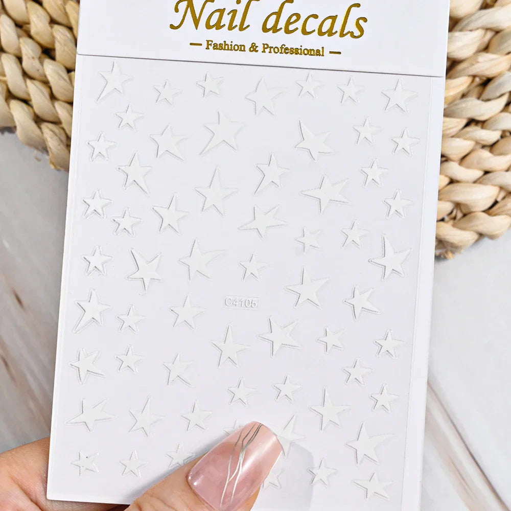 3D Metal Flame Nail Stickers