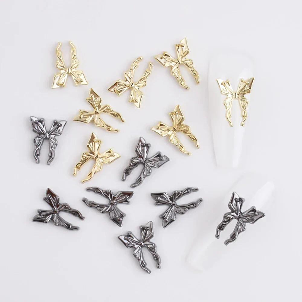 Gold/Silver Butterfly Nail Charms