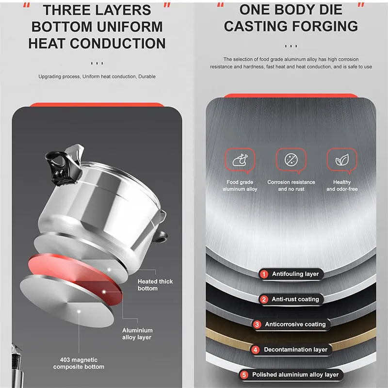 Heavy-Duty Aluminum Pressure Cooker