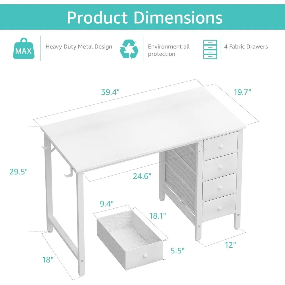 White Kids Study Desk Table