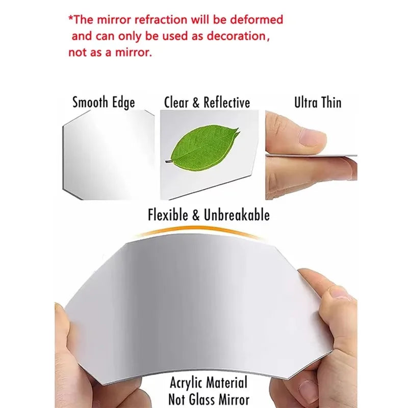 Hexagon Mirror Wall Sticker Set