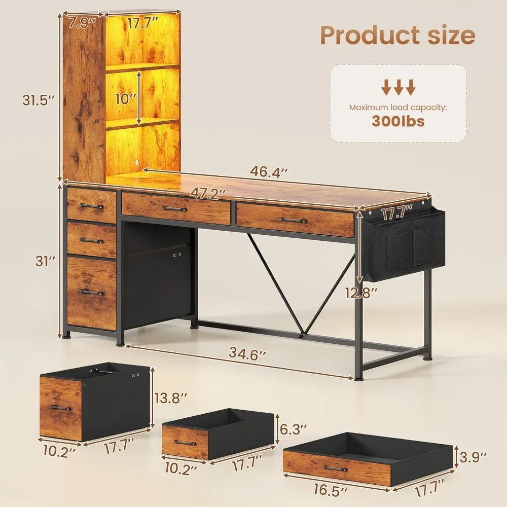 Reversible Computer Desk with Storage