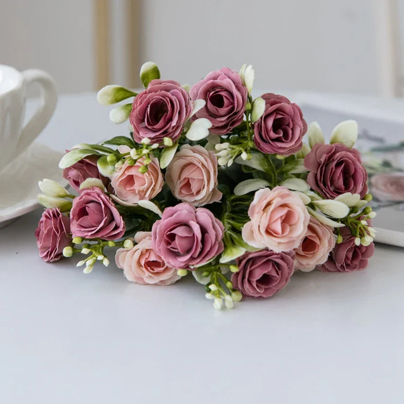 Silk Rose Bouquet Decor