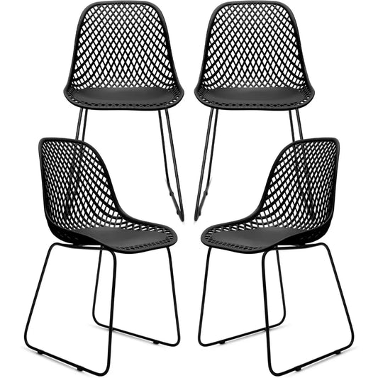 Modern Armless Shell Chair Set