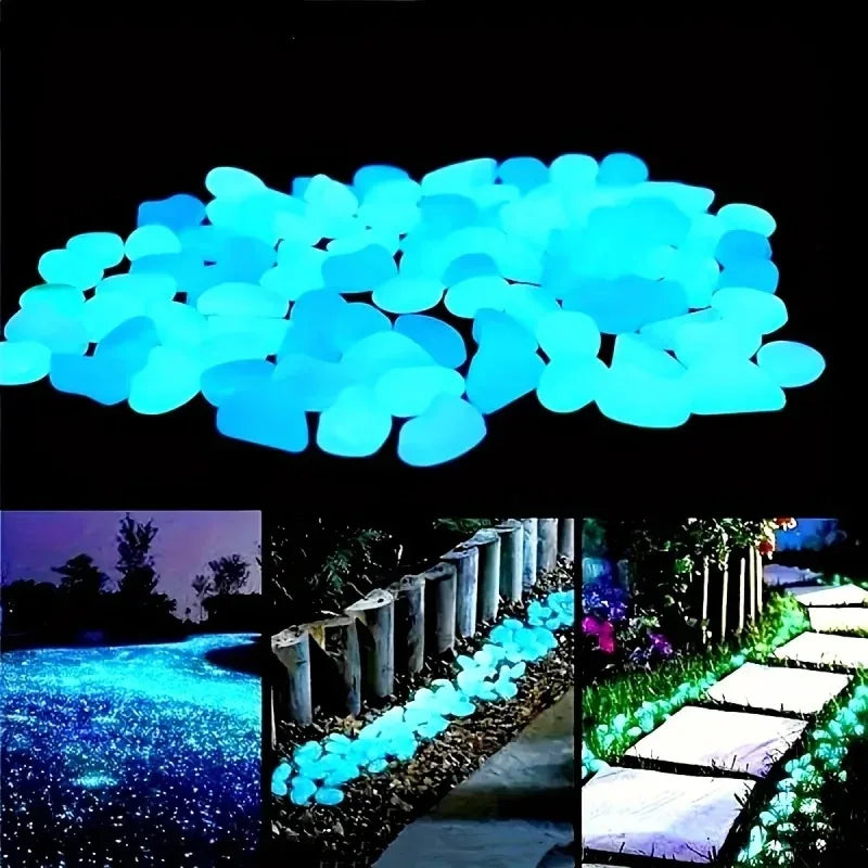 Glow-in-Dark Garden Pebbles 100pcs