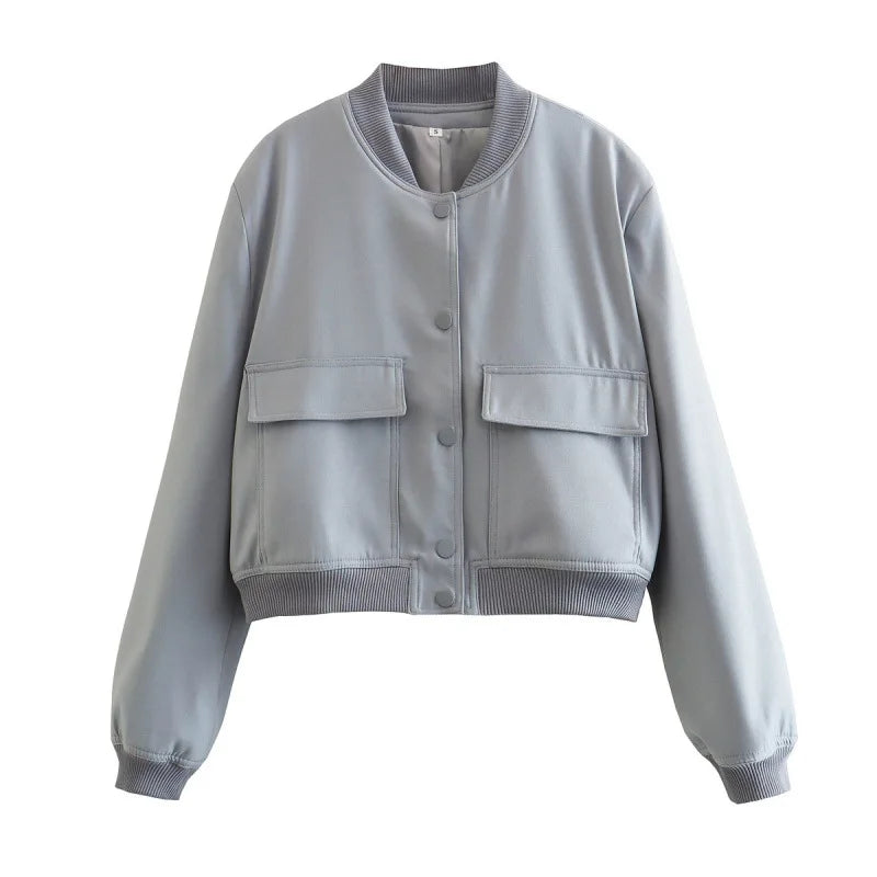 MUJER 2025 Cropped Bomber Jacket