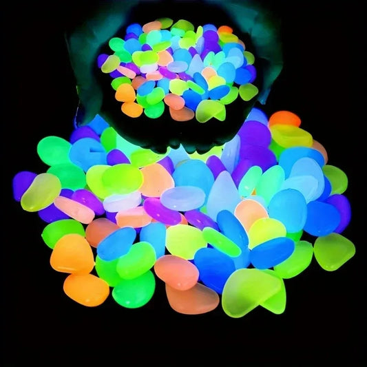 Glow-in-Dark Garden Pebbles 100pcs