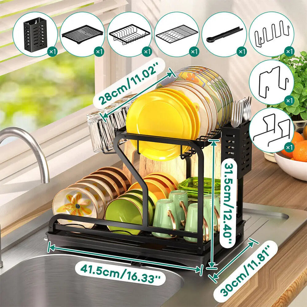 Dish Rack with Drainboard