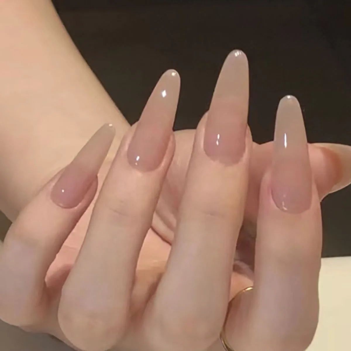 24Pcs Nude French Press-On Nails