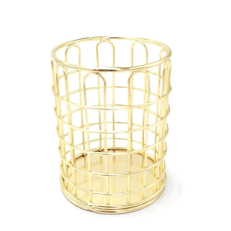 Cylindrical Wrought Iron Brush Organizer