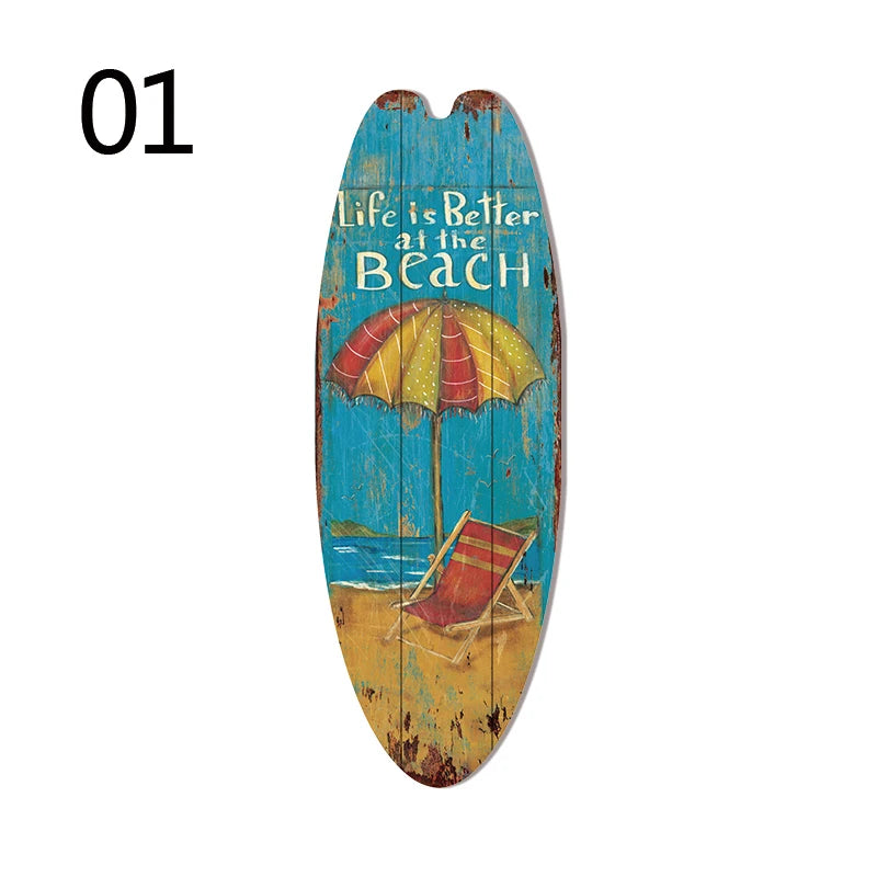 Vintage Wooden Beach Sign