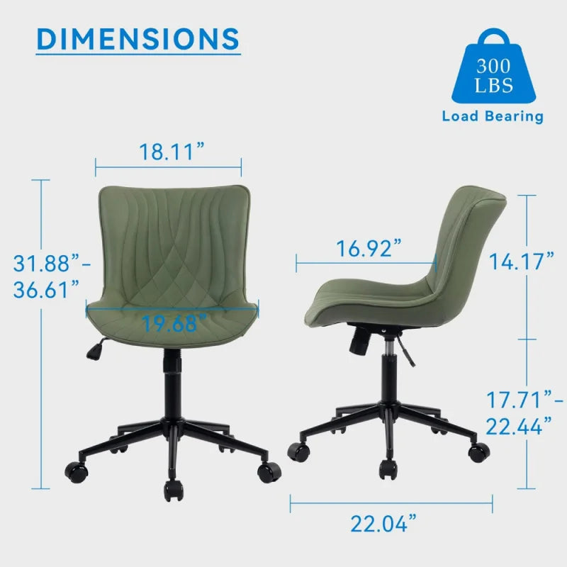 Modern Armless PU Office Chair