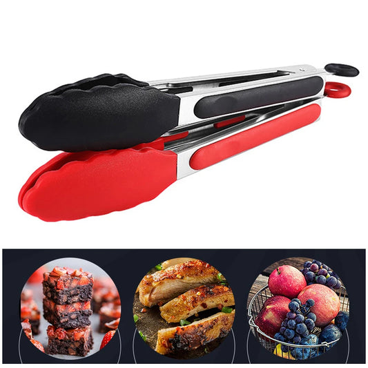 Silicone Kitchen Cooking BBQ Tongs