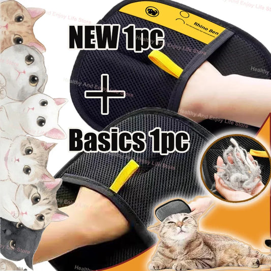 Double-Sided Pet Grooming Gloves