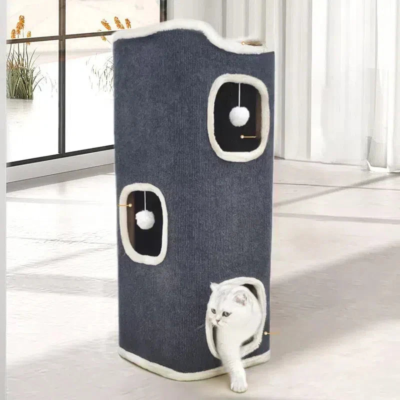 3-Tier Covered Cat Bed