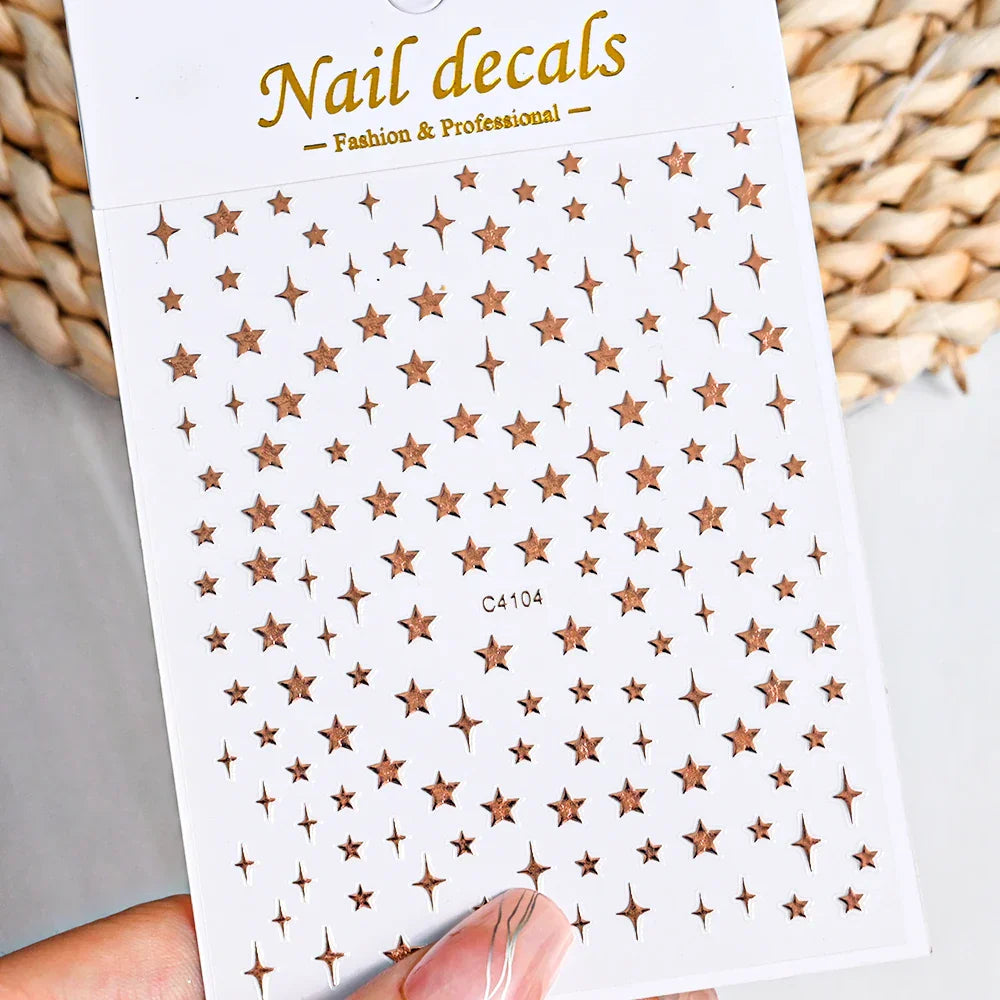 3D Metal Flame Nail Stickers