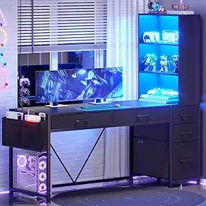 Reversible Computer Desk with Storage