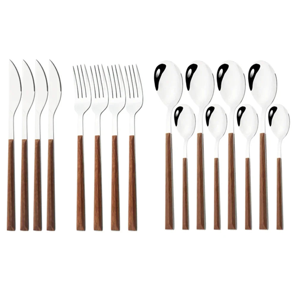 Stainless Steel Wooden Cutlery Set