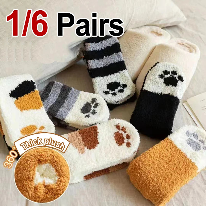 Women’s Cat Paw Fleece Socks