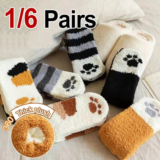 Women’s Cat Paw Fleece Socks