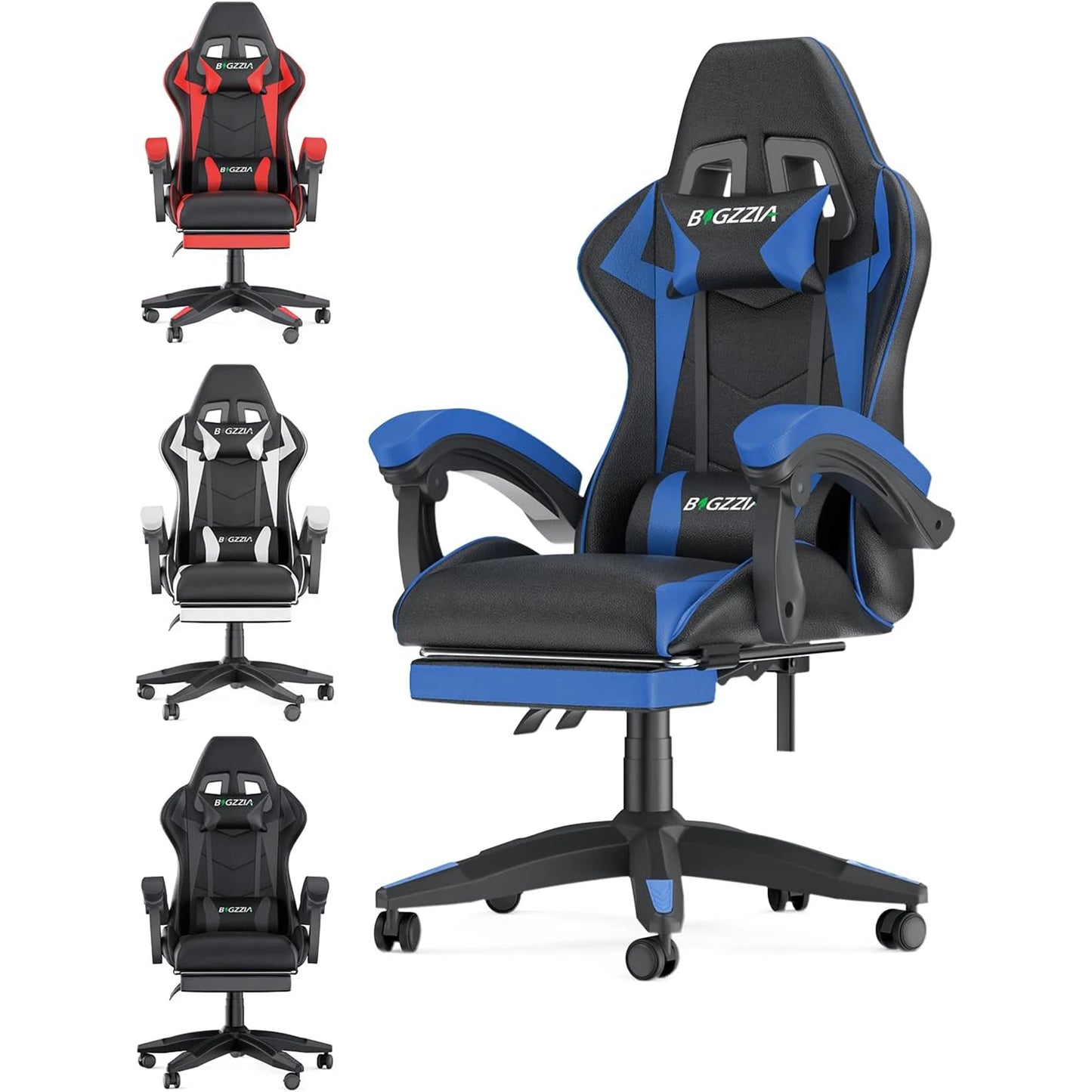 bigzzia Ergonomic Gaming Chair with Footrest