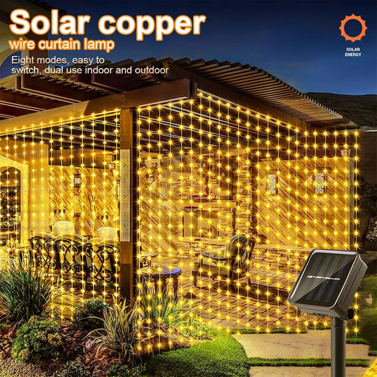 Solar LED Outdoor Curtain Lights