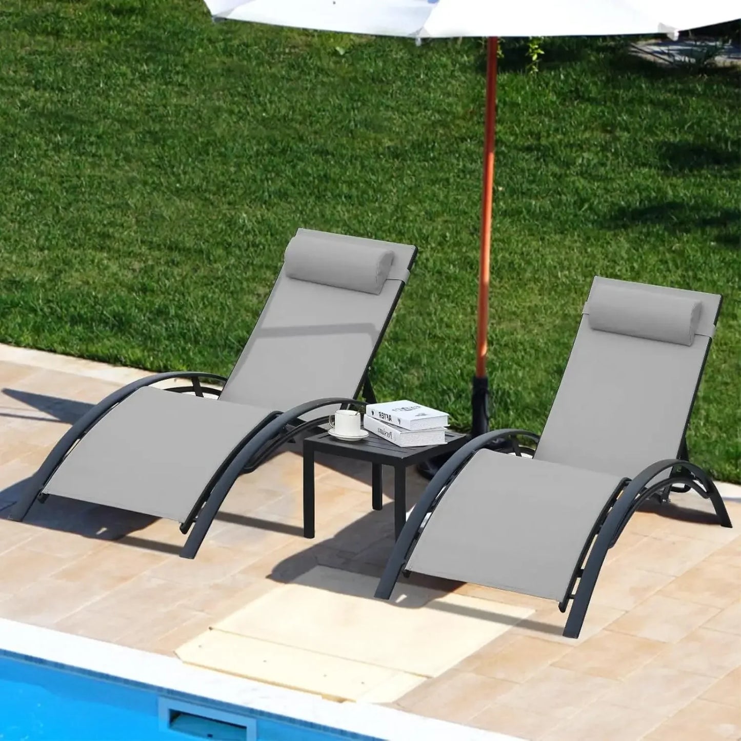 ZUIYU Adjustable Patio Chaise Lounge Set