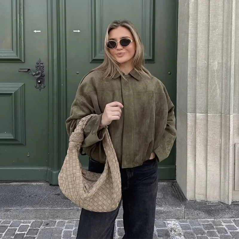 Women's Vintage Bomber Jacket Coat