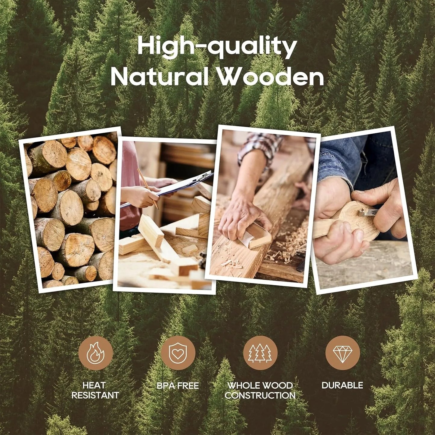 Teak Wooden Utensils Set