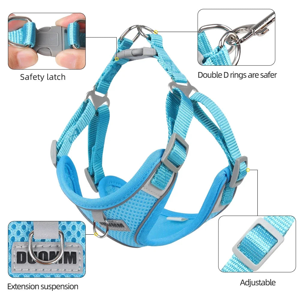 Reflective Pet Harness Leash Set