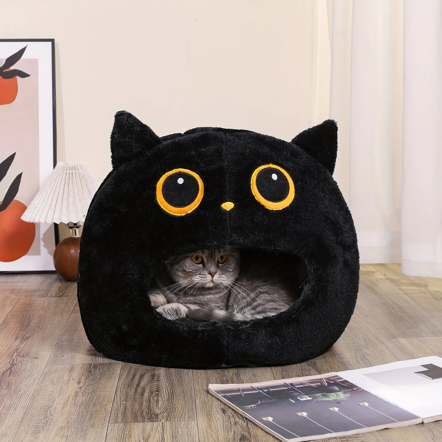 Black Owl Themed Pet Bed