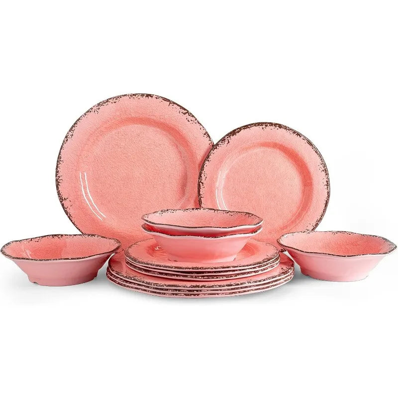 Crackle Melamine Dinnerware Set