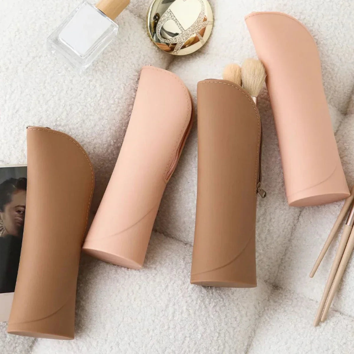 Silicone Vertical Makeup Brush Bag